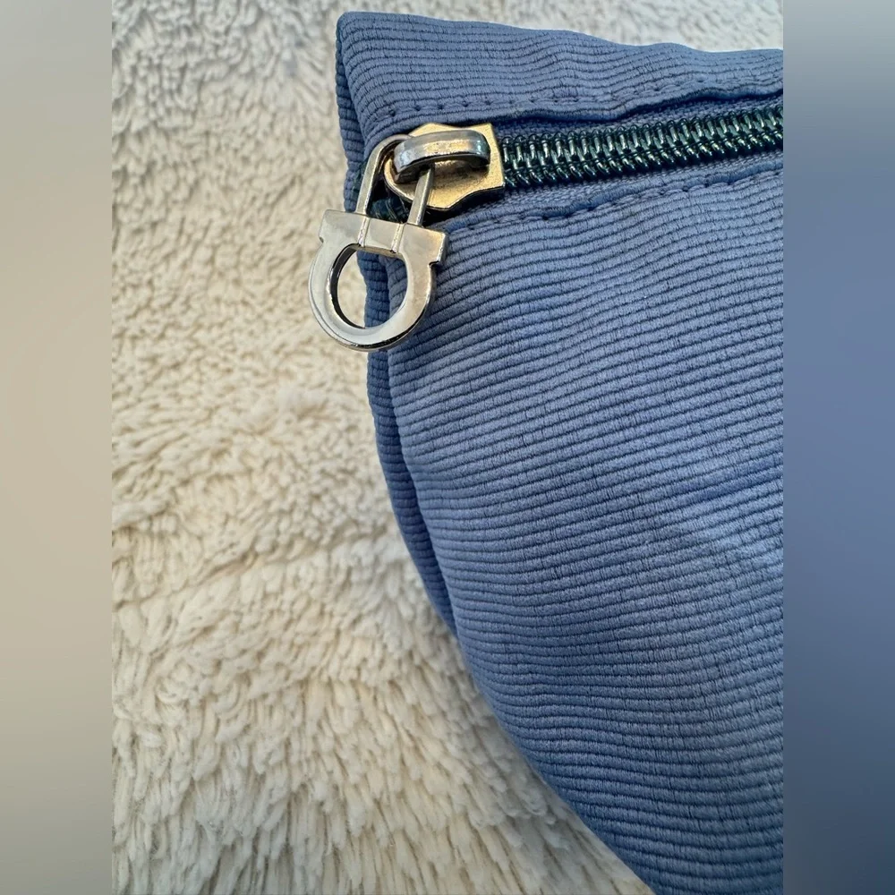 Salvatore Ferragamo Parfums Smoky Blue Logo Cosmetic Bag